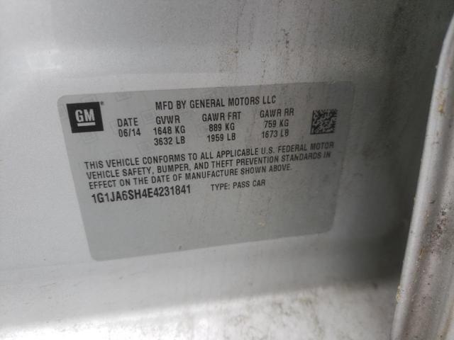 Photo 10 from auction – 2014 CHEVROLET SONIC LS with VIN 1G1JA6SH4E4231841