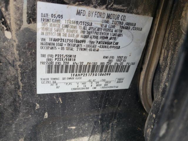 Photo 10 from auction – 2005 FORD FIVE HUNDR with VIN 1FAHP25175G186099
