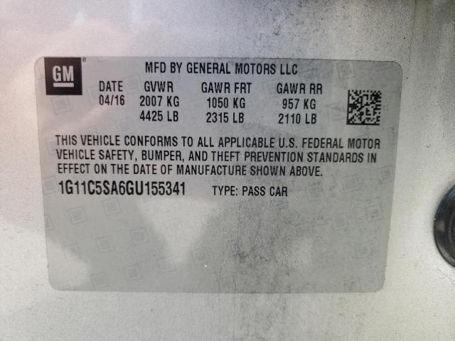 Photo 10 from auction – 2016 CHEVROLET MALIBU LIM with VIN 1G11C5SA6GU155341