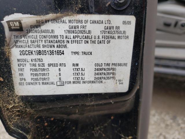 Photo 10 from auction – 2005 CHEVROLET SILVERADO with VIN 2GCEK19B051361654