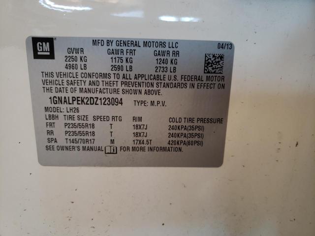 Photo 10 from auction – 2013 CHEVROLET EQUINOX LT with VIN 1GNALPEK2DZ123094