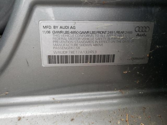 Photo 10 from auction – 2007 AUDI A4 with VIN WAUDF78E17A132453