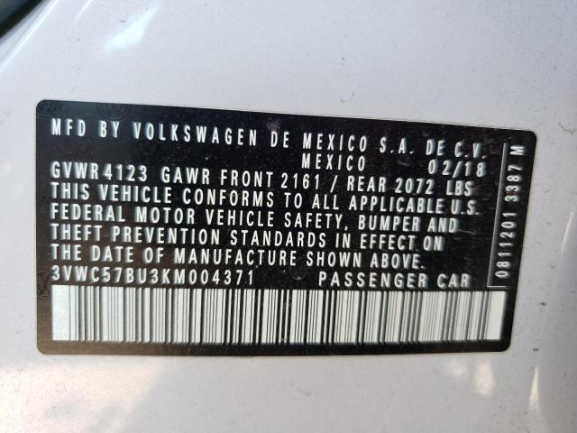 Photo 10 from auction – 2019 VOLKSWAGEN JETTA with VIN 3VWC57BU3KM004371