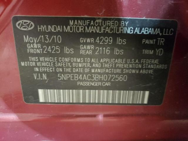 Photo 10 from auction – 2011 HYUNDAI SONATA GLS with VIN 5NPEB4AC3BH072560
