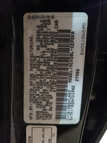 Photo 10 from auction – 2002 TOYOTA CAMRY LE with VIN 4T1BF32K72U034645
