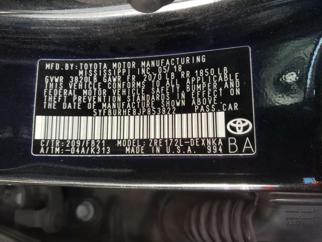 Photo 10 from auction – 2018 TOYOTA COROLLA L with VIN 5YFBURHE8JP853822