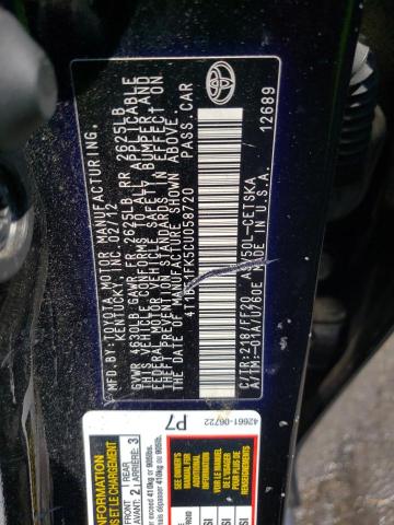 Photo 10 from auction – 2012 TOYOTA CAMRY BASE with VIN 4T1BF1FK5CU058720