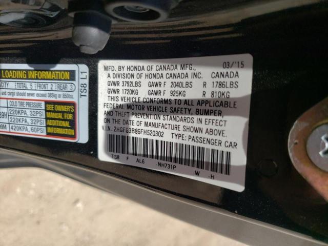 Photo 10 from auction – 2015 HONDA CIVIC EX with VIN 2HGFG3B86FH520302