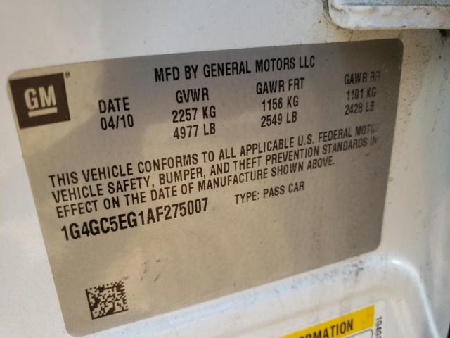 Photo 10 from auction – 2010 BUICK LACROSSE C with VIN 1G4GC5EG1AF275007