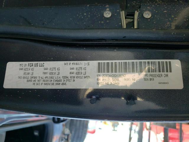 Photo 10 from auction – 2016 DODGE CHARGER SX with VIN 2C3CDXHG8GH186747