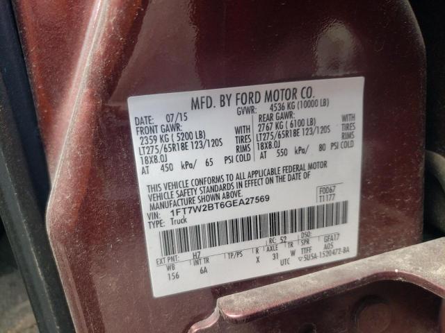 Photo 10 from auction – 2016 FORD F250 SUPER with VIN 1FT7W2BT6GEA27569