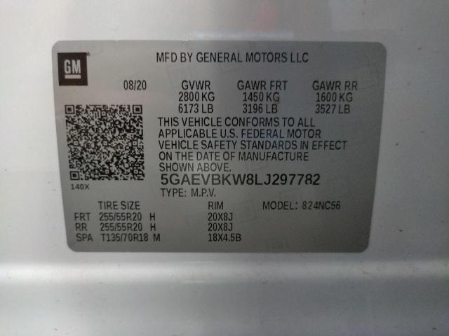 Photo 10 from auction – 2020 BUICK ENCLAVE PR with VIN 5GAEVBKW8LJ297782