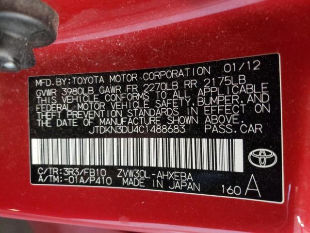 Photo 10 from auction – 2012 TOYOTA PRIUS with VIN JTDKN3DU4C1488683