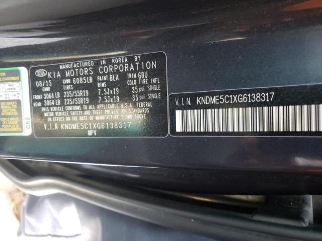 Photo 10 from auction – 2016 KIA SEDONA SXL with VIN KNDME5C1XG6138317