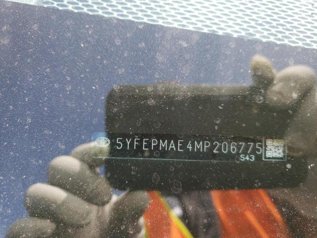 Photo 10 from auction – 2021 TOYOTA COROLLA LE with VIN 5YFEPMAE4MP206775