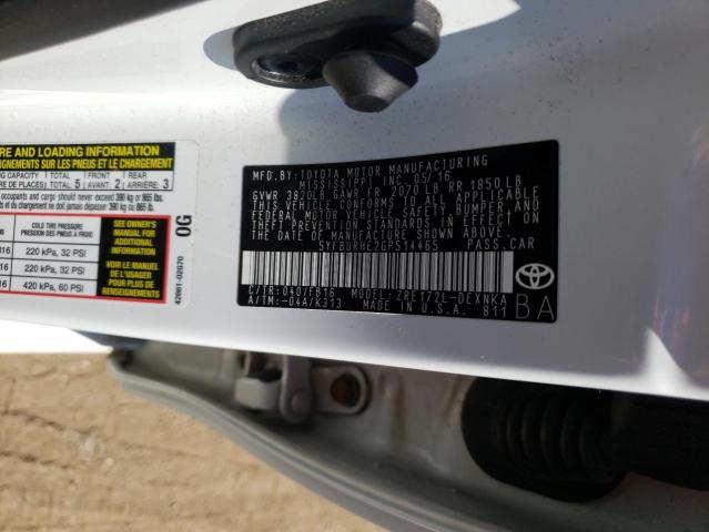 Photo 10 from auction – 2016 TOYOTA COROLLA L with VIN 5YFBURHE2GP514465