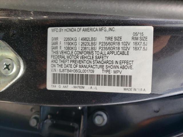 Photo 10 from auction – 2016 ACURA RDX with VIN 5J8TB4H36GL001709