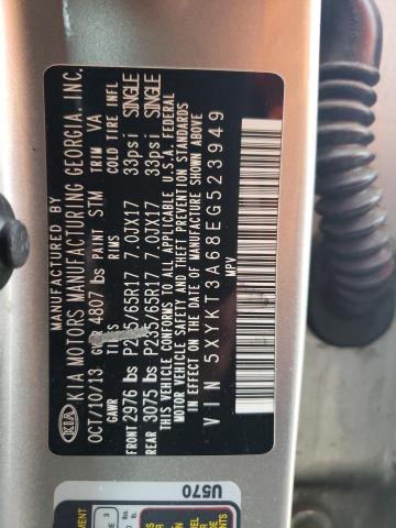 Photo 10 from auction – 2014 KIA SORENTO LX with VIN 5XYKT3A68EG523949