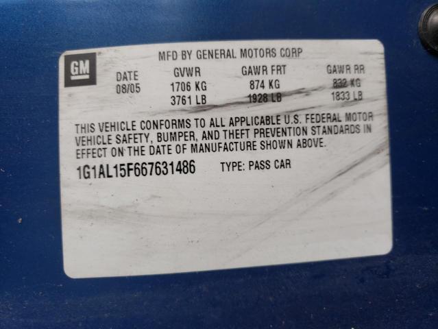 Photo 10 from auction – 2006 CHEVROLET COBALT LT with VIN 1G1AL15F667631486