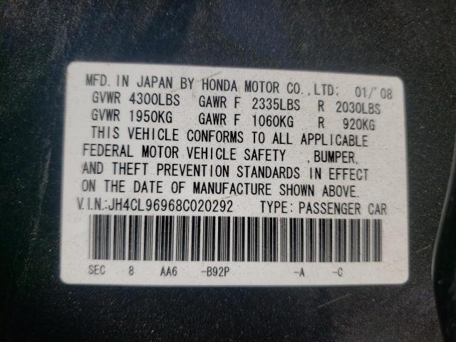 Photo 10 from auction – 2008 ACURA TSX with VIN JH4CL96968C020292