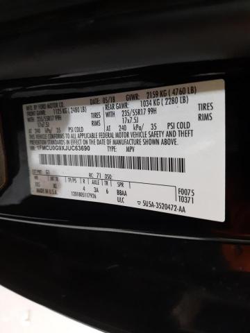 Photo 10 from auction – 2018 FORD ESCAPE SE with VIN 1FMCU0G9XJUC63690