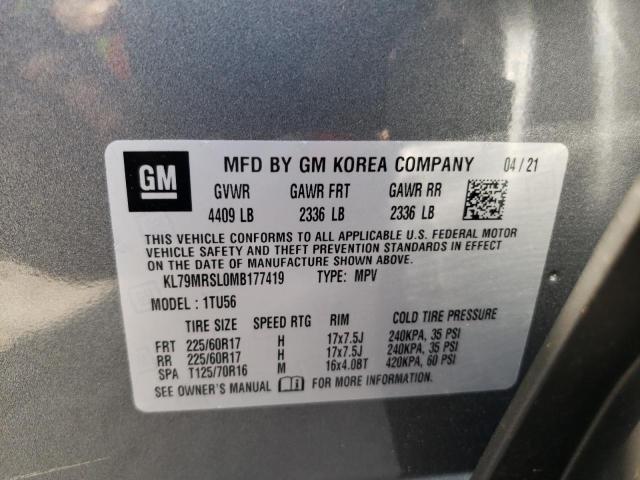 Photo 10 from auction – 2021 CHEVROLET TRAILBLAZE with VIN KL79MRSL0MB177419