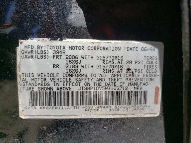 Photo 10 from auction – 1998 TOYOTA RAV4 with VIN JT3HP10V5W7103712