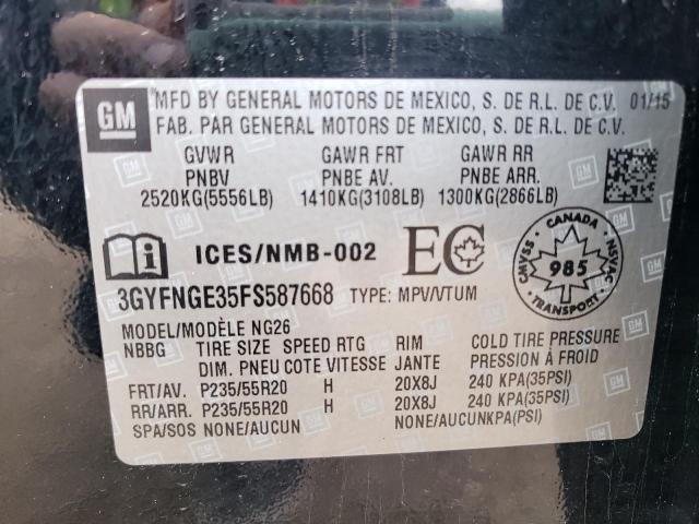Photo 10 from auction – 2015 CADILLAC SRX PREMIU with VIN 3GYFNGE35FS587668