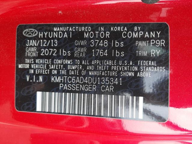 Photo 10 from auction – 2013 HYUNDAI VELOSTER with VIN KMHTC6AD4DU135341
