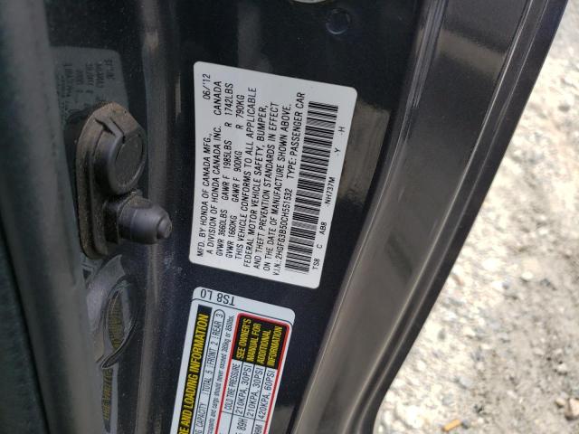 Photo 10 from auction – 2012 HONDA CIVIC LX with VIN 2HGFG3B50CH551532