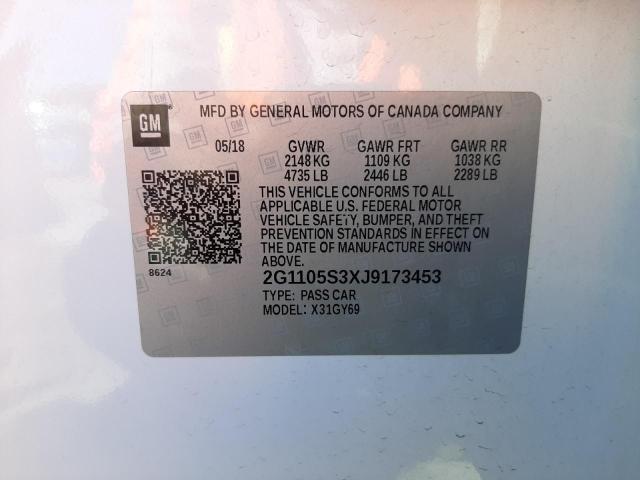 Photo 10 from auction – 2018 CHEVROLET IMPALA LT with VIN 2G1105S3XJ9173453