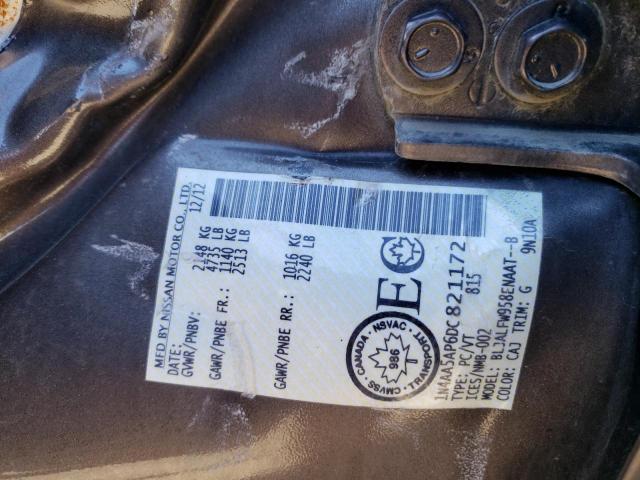 Photo 10 from auction – 2013 NISSAN MAXIMA S with VIN 1N4AA5AP6DC821172