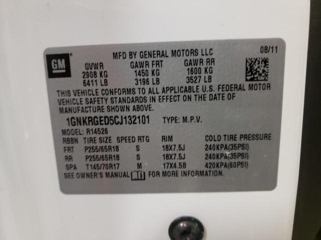 Photo 10 from auction – 2012 CHEVROLET TRAVERSE L with VIN 1GNKRGED5CJ132101