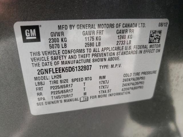 Photo 10 from auction – 2013 CHEVROLET EQUINOX LT with VIN 2GNFLEEK6D6132807