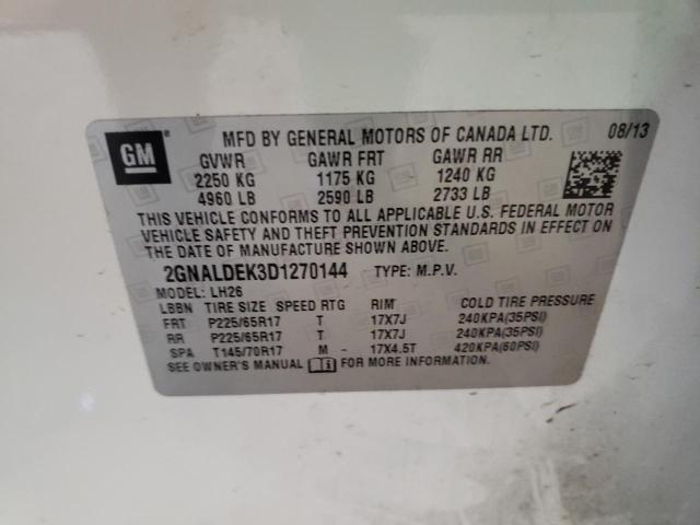 Photo 10 from auction – 2013 CHEVROLET EQUINOX LT with VIN 2GNALDEK3D1270144