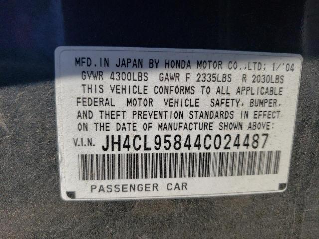 Photo 10 from auction – 2004 ACURA TSX with VIN JH4CL95844C024487