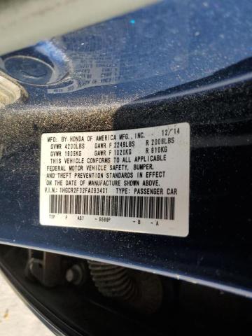 Photo 10 from auction – 2015 HONDA ACCORD LX with VIN 1HGCR2F32FA093401