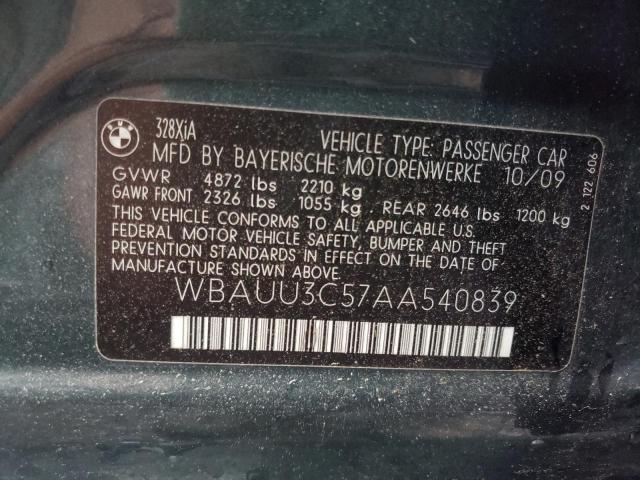 Photo 10 from auction – 2010 BMW 328 XI with VIN WBAUU3C57AA540839