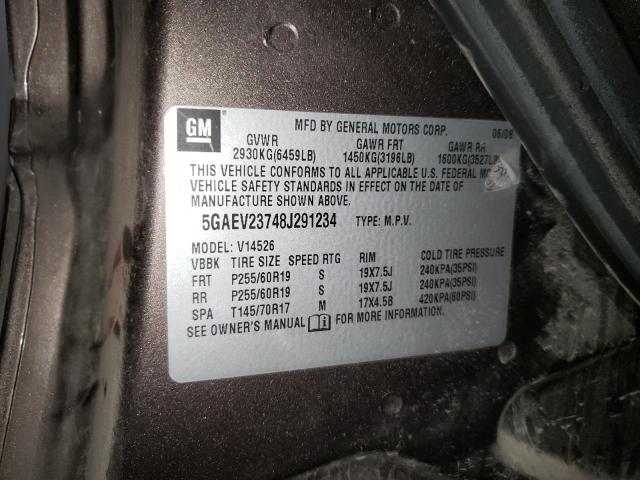 Photo 10 from auction – 2008 BUICK ENCLAVE CX with VIN 5GAEV23748J291234
