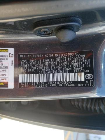 Photo 10 from auction – 2009 TOYOTA COROLLA BA with VIN 2T1BU40EX9C185595