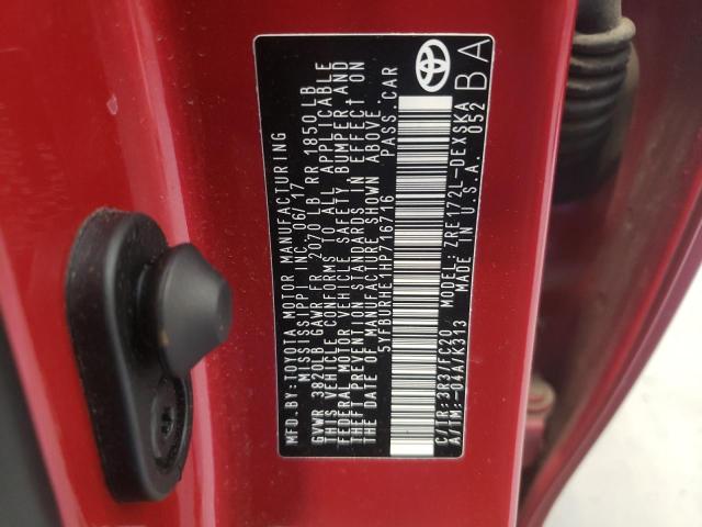 Photo 10 from auction – 2017 TOYOTA COROLLA L with VIN 5YFBURHE1HP716716