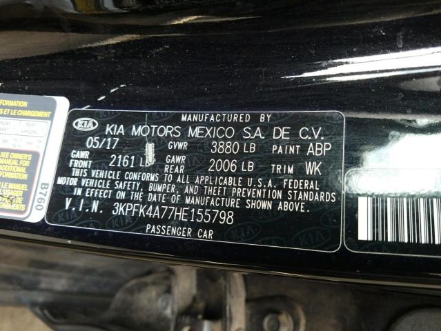 Photo 10 from auction – 2017 KIA FORTE LX with VIN 3KPFK4A77HE155798