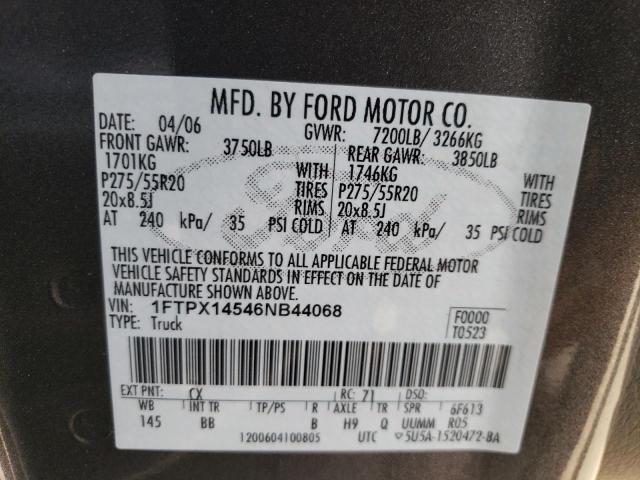 Photo 10 from auction – 2006 FORD F150 with VIN 1FTPX14546NB44068