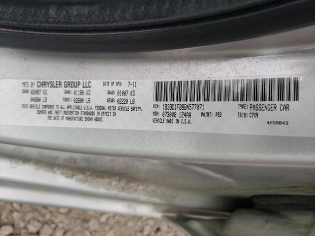 Photo 10 from auction – 2011 DODGE AVENGER MA with VIN 1B3BD1FB8BN577071