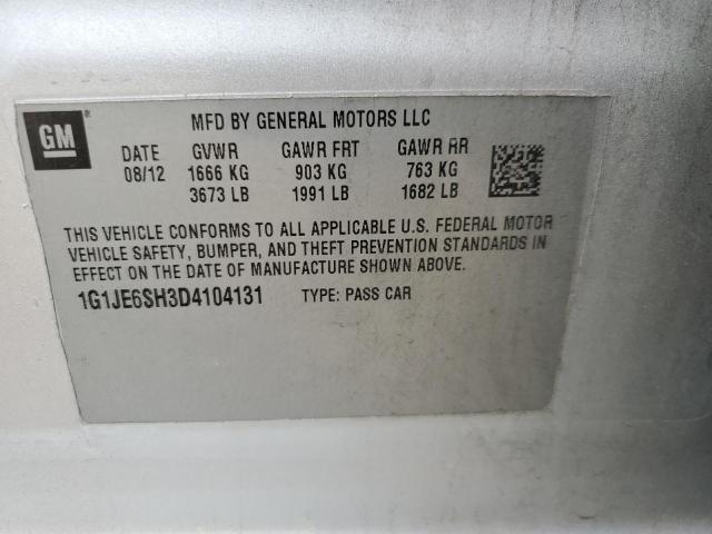 Photo 10 from auction – 2013 CHEVROLET SONIC LTZ with VIN 1G1JE6SH3D4104131