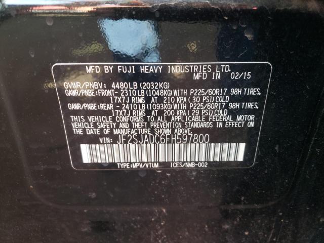 Photo 10 from auction – 2015 SUBARU FORESTER 2 with VIN JF2SJADC6FH597800