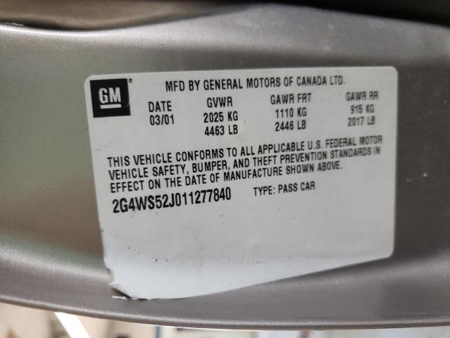 Photo 10 from auction – 2001 BUICK CENTURY CU with VIN 2G4WS52J011277840