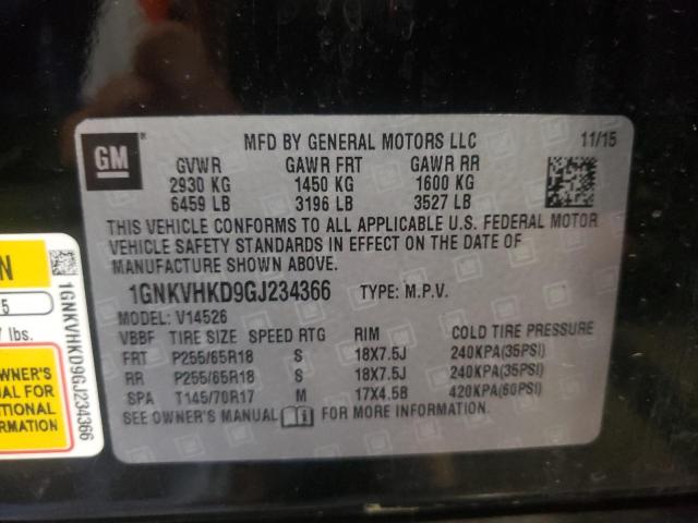 Photo 10 from auction – 2016 CHEVROLET TRAVERSE L with VIN 1GNKVHKD9GJ234366