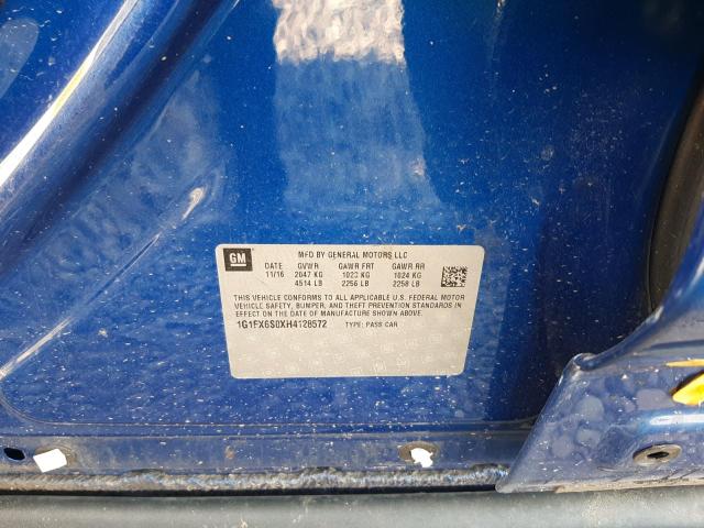 Photo 10 from auction – 2017 CHEVROLET BOLT EV PR with VIN 1G1FX6S0XH4128572