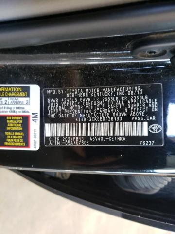 Photo 10 from auction – 2011 TOYOTA CAMRY BASE with VIN 4T4BF3EK6BR138190